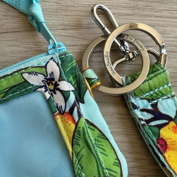 Vera Bradley Zip ID Holder with Wide Lanyard - Lemon Grove Pattern - Picture 3 of 8
